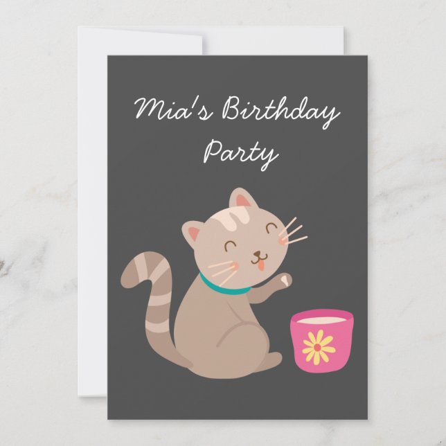 Convites Festa de aniversário de uma menina de chá de cozin (Frente)