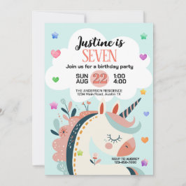 Convites Festa de aniversário de Unicórnio de Fantasia Magi