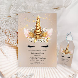 Convites Festa de aniversário de Unicórnio Floral