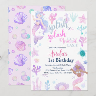 Convites Festa de Aniversário de Verão das Sereias na Pisci