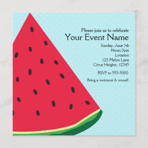 Convites Festa de Aniversário de Verão Diversão Azul Melanc