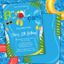 Festa de Aniversário de Verão do Menino na Piscina