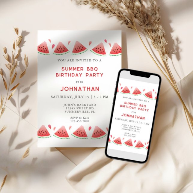 Convites Festa de aniversário de Verão do quintal (Criador carregado)