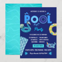 Festa de Aniversário de Verão na Piscina Azul Real