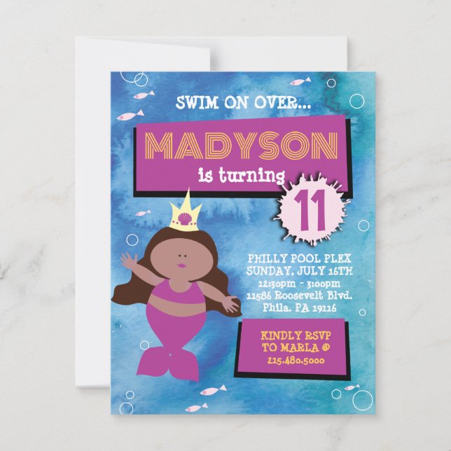 Convites Festa de aniversário de vida no mar azul-colmeia (Frente)