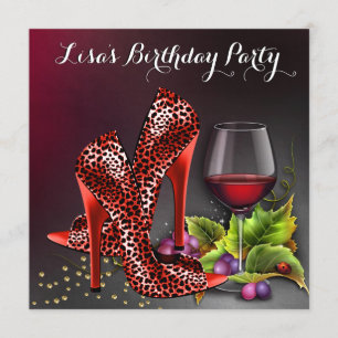 Convites Festa de aniversário de vinho tinto