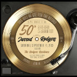 Convites Festa de aniversário de vinilo preto-e-Dourado ret<br><div class="desc">Este Dourado e retrógrado, exclusivo, tema musical do 50º convite de forma redonda de festa de aniversário com a citação do título da canção "This Will Be One For The Record" e detalhes da tipografia divertida, apresenta uma vibração dupla de gravação de ouro sólido ("Lado A / Lado B"), com...</div>