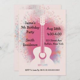 Convites Festa de aniversário de violão