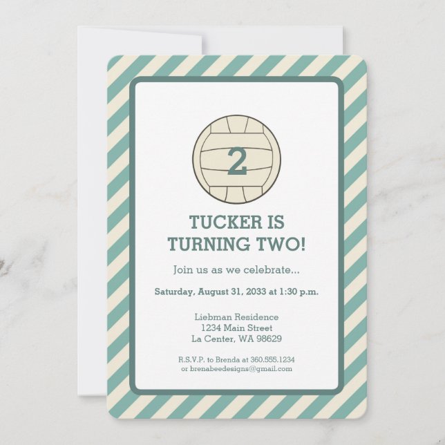 Convites Festa de aniversário de voleibol (Frente)