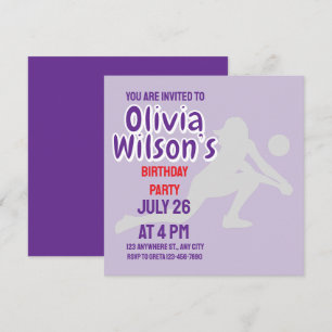 Convites Festa de aniversário de Voleibol, Jogadora de Vole