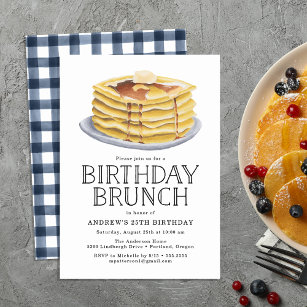 Convites Festa de aniversário de Watercolor Pancake Brunch