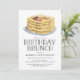Convites Festa de aniversário de Watercolor Pancake Brunch (Em pé/Frente)