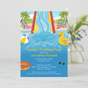 Convites Festa de aniversário de Waterpark Slide Child