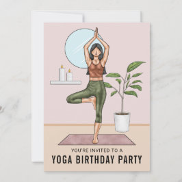 Convites Festa de Aniversário de Yoga Mulher Exercício Post