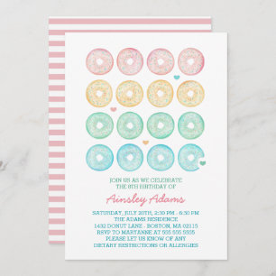 Convites Festa de aniversário deliciosa das rosquinhas