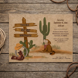 Convites Festa de Aniversário Deserto Cowboy Oeste Selvagem