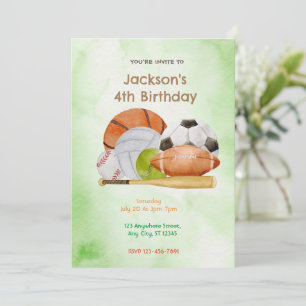 Convites Festa de aniversário desportiva