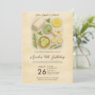 Convites Festa de Aniversário Dia de Beleza Luxuosa Spa