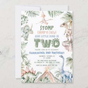 Convites Festa de aniversário Dino do Dinossaur Boy