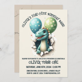 Convites Festa de Aniversário Dino-Mite