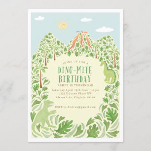 Convites Festa de aniversário Dino-mite