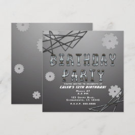 Convites Festa de Aniversário Divertida Robô Futurista Engr