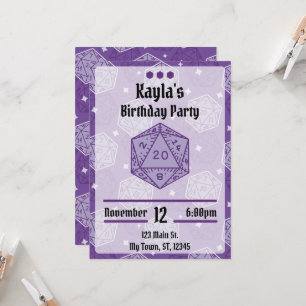 Convites Festa de aniversário DnD DnD D20