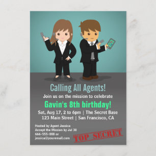 Convites Festa de aniversário do agente secreto