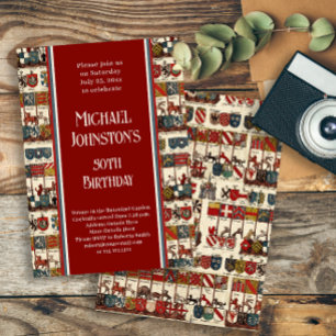 Convites Festa de aniversário do antigo Heraldry History Lo