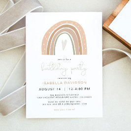 Convites Festa de aniversário do arco-íris GITA Pastel