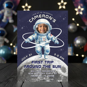 Convites Festa de Aniversário do Astronauta 1ª Viagem ao Re
