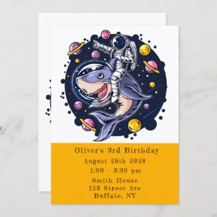 Convites Festa de aniversário do Astronauta do Tubarão