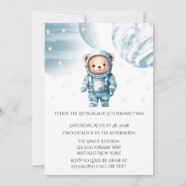 Convites Festa de aniversário do Astronauta do Urso de Cort