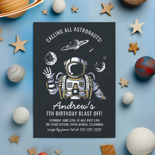 Convites Festa de aniversário do Astronauta e dos Planetas 