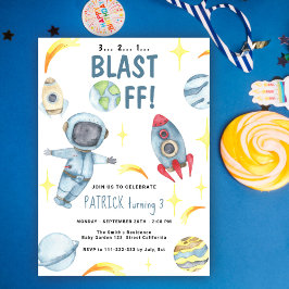 Convites Festa de aniversário do astronauta no espaço