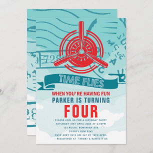 Convites Festa de aniversário do avião