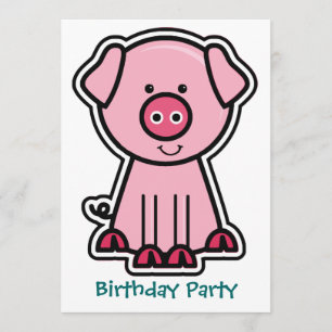 Convites Festa de aniversário do Baby Pig Sticker