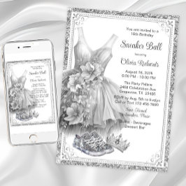 Convites Festa de Aniversário do Baile de Sneaker Brilho 