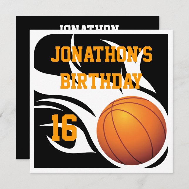 Convites Festa de Aniversário do Basquete (Frente/Verso)