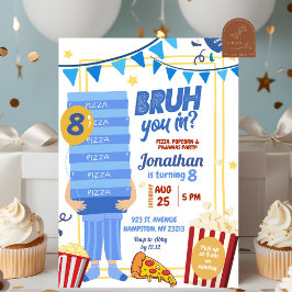 Convites Festa de Aniversário do Bruh You em Azul Pizza Pip
