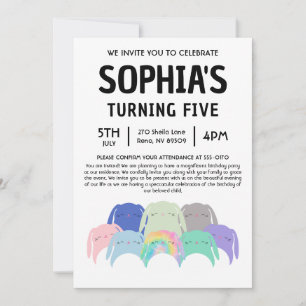 Convites Festa de Aniversário do Bunny Squishmallow