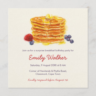 Convites Festa de aniversário do Café da Manhã de Pancak