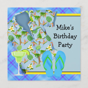 Convites Festa de Aniversário do Cara com Margarita no Chur