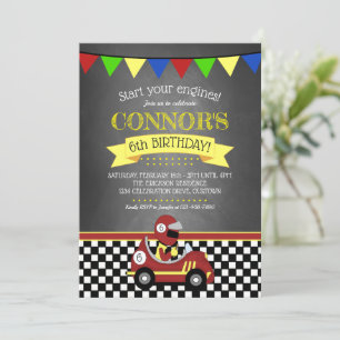 Convites Festa de aniversário do Carro Race Vermelho