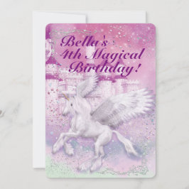 Convites Festa de aniversário do Castelo de Unicorn Fantasy