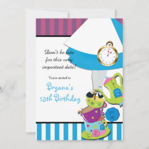 Convites Festa de Aniversário do CHÁ MALUCO da Alice no Paí