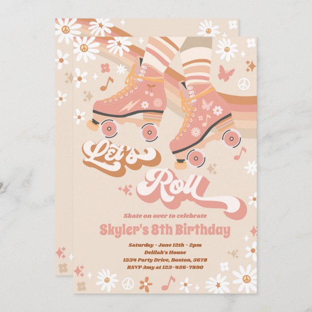 Convites Festa de aniversário do cilindro do Arco-Íris Retr (Frente/Verso)