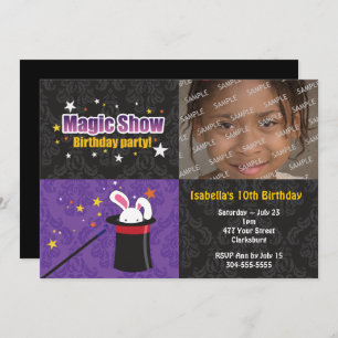 Convites Festa de aniversário do coelho do mágico