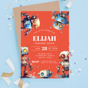 Convites Festa de aniversário do Construtor de Geares Tecno