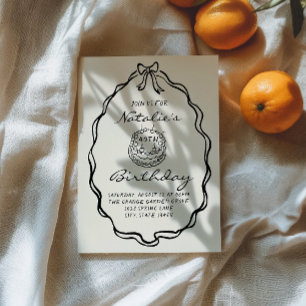 Convites festa de aniversário do coquete de bolso desenhado